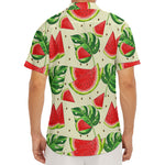 Cute Tropical Watermelon Pattern Print Men's Deep V-Neck Shirt
