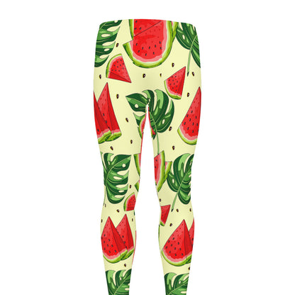Cute Tropical Watermelon Pattern Print Men's leggings