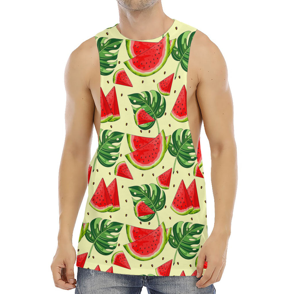 Cute Tropical Watermelon Pattern Print Men's Muscle Tank Top