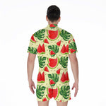 Cute Tropical Watermelon Pattern Print Men's Rompers
