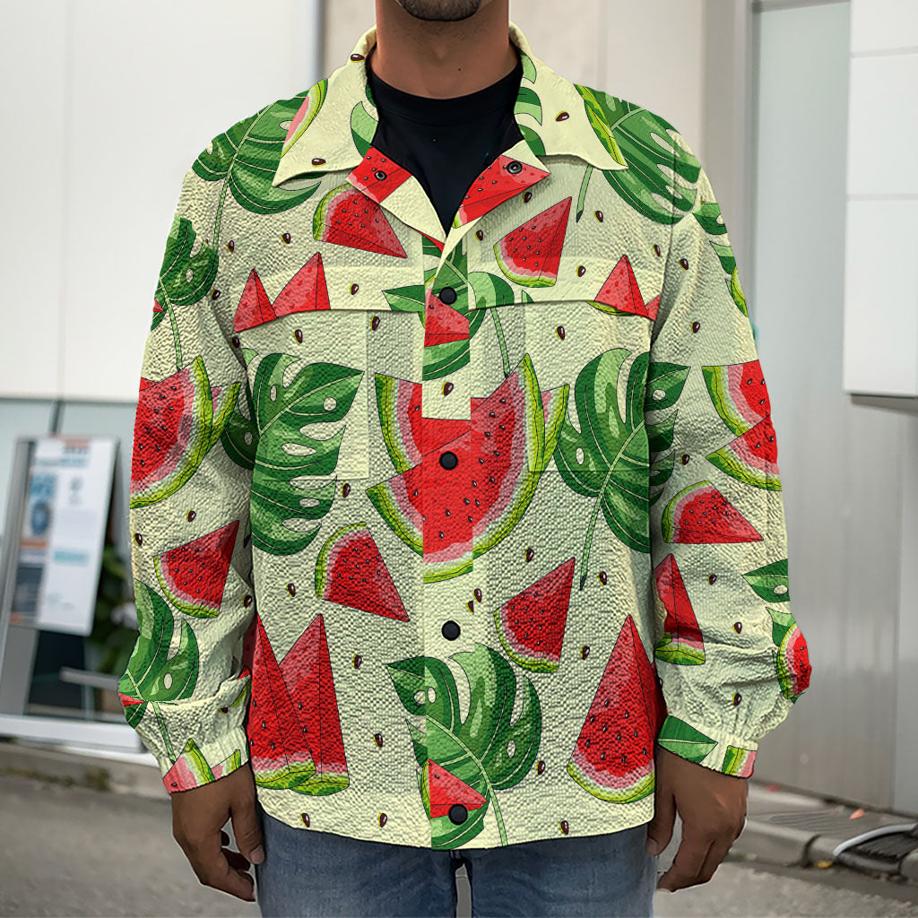 Cute Tropical Watermelon Pattern Print Men's Shirt Jacket