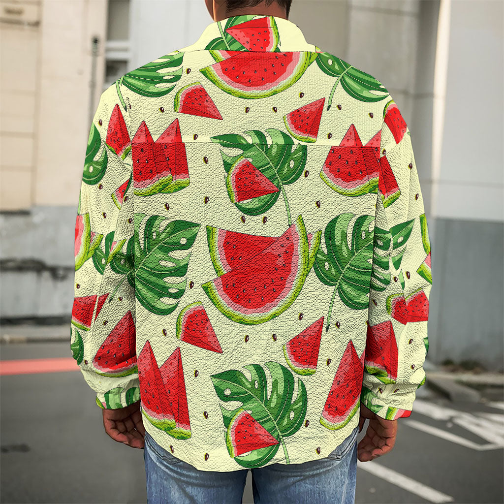 Cute Tropical Watermelon Pattern Print Men's Shirt Jacket