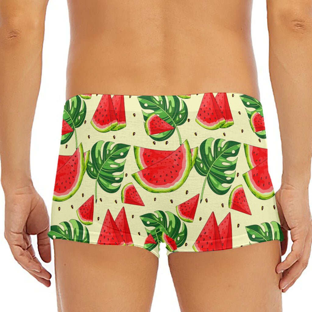 Cute Tropical Watermelon Pattern Print Men's Short Boxer Briefs