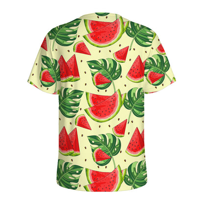 Cute Tropical Watermelon Pattern Print Men's Sports T-Shirt