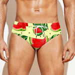 Cute Tropical Watermelon Pattern Print Men's Swim Briefs