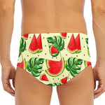 Cute Tropical Watermelon Pattern Print Men's Triangle Swim Briefs