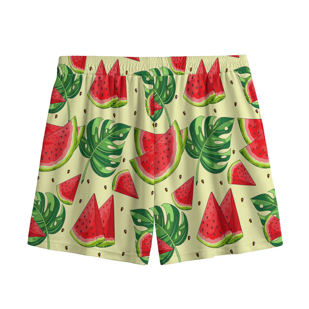 Cute Tropical Watermelon Pattern Print Mesh Shorts