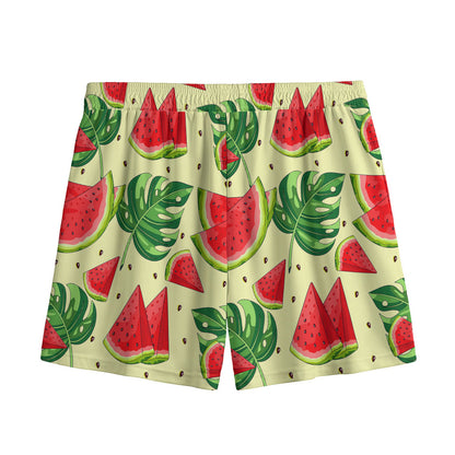 Cute Tropical Watermelon Pattern Print Mesh Shorts