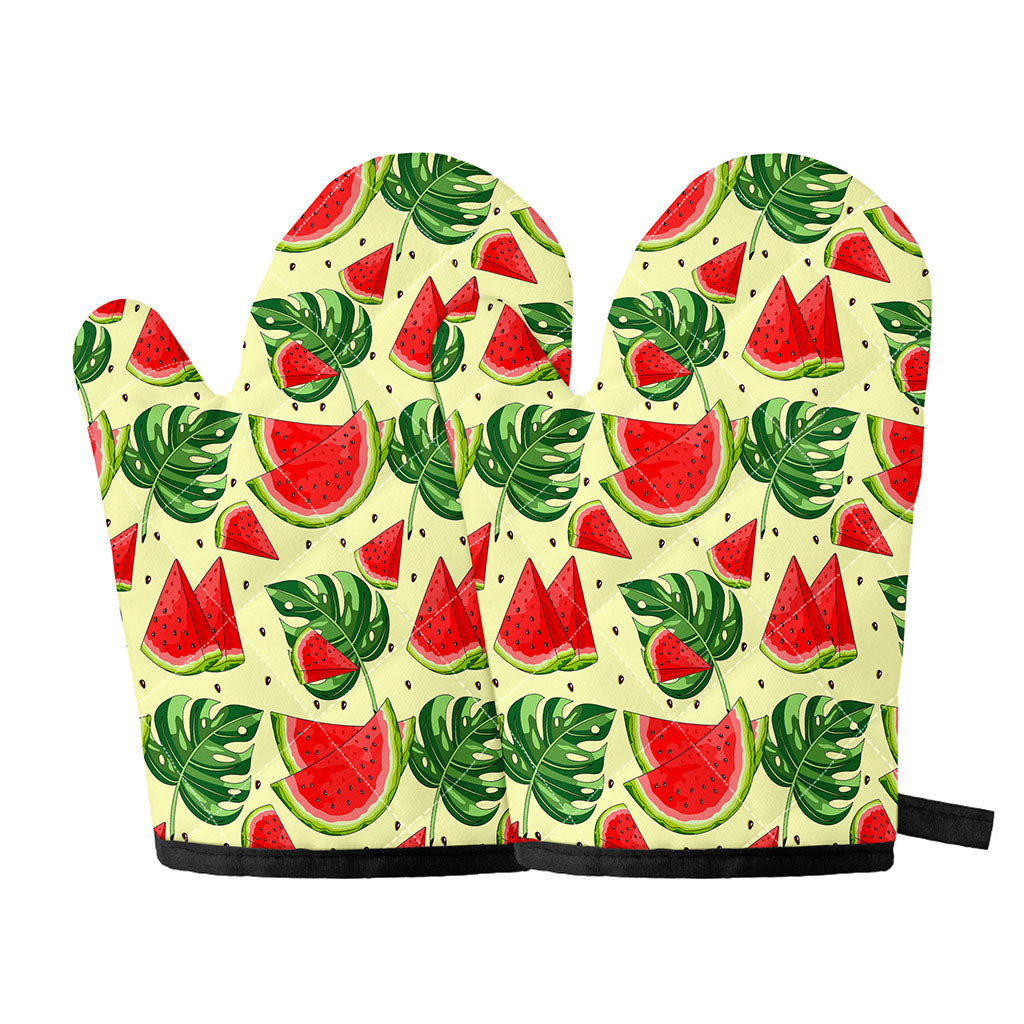 Cute Tropical Watermelon Pattern Print Oven Mitts