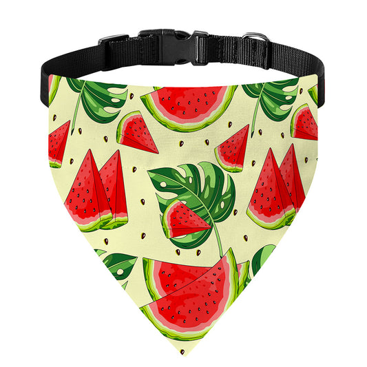 Cute Tropical Watermelon Pattern Print Over The Collar Dog Bandana