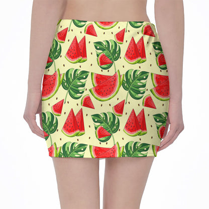 Cute Tropical Watermelon Pattern Print Pencil Mini Skirt