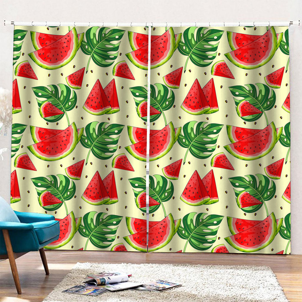 Cute Tropical Watermelon Pattern Print Pencil Pleat Curtains