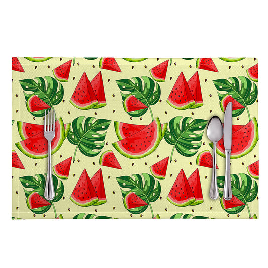 Cute Tropical Watermelon Pattern Print Placemat
