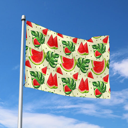 Cute Tropical Watermelon Pattern Print Polyester Flag
