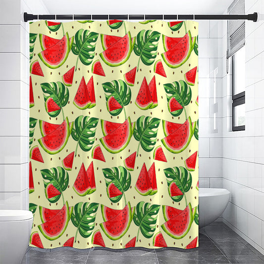 Cute Tropical Watermelon Pattern Print Premium Shower Curtain