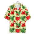 Cute Tropical Watermelon Pattern Print Rayon Hawaiian Shirt