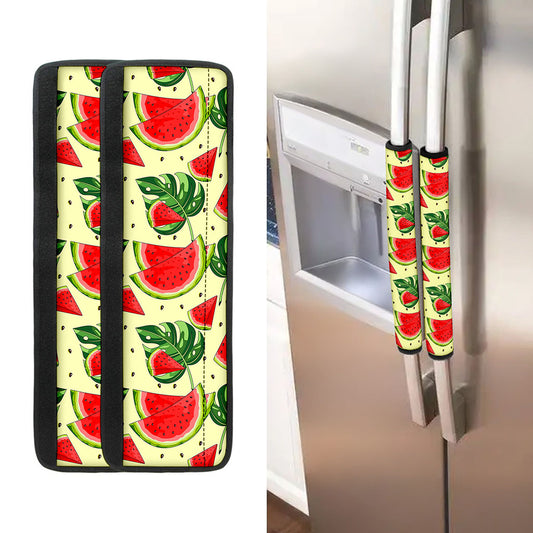 Cute Tropical Watermelon Pattern Print Refrigerator Handle Covers