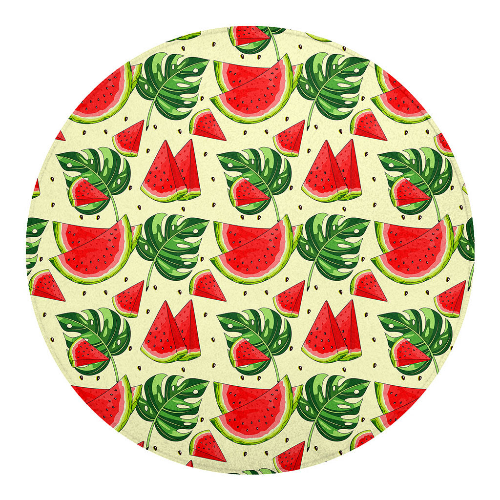 Cute Tropical Watermelon Pattern Print Round Blanket