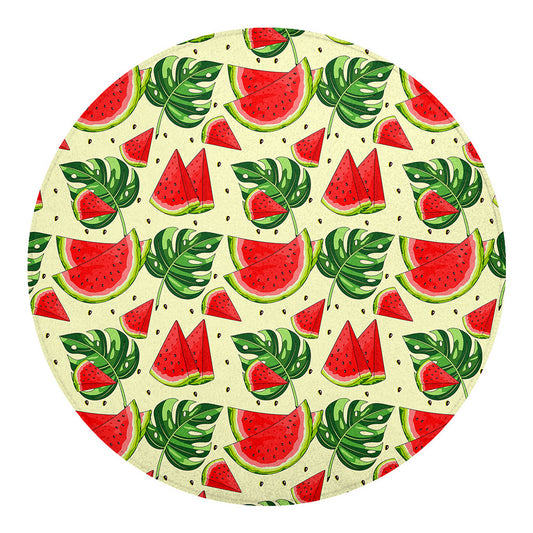 Cute Tropical Watermelon Pattern Print Round Blanket