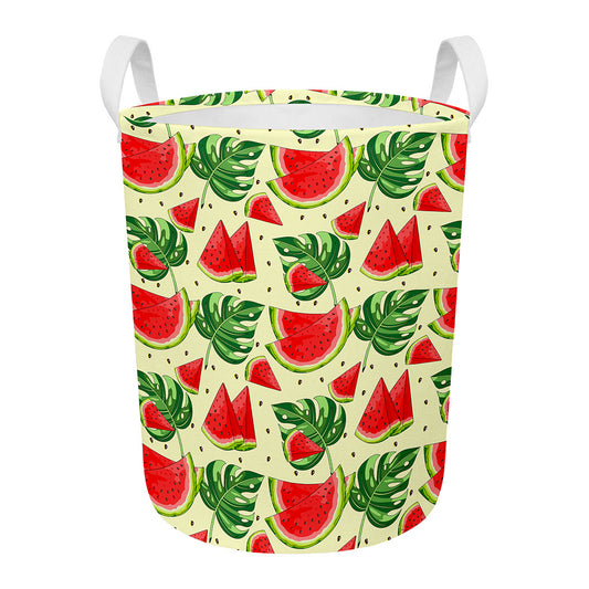 Cute Tropical Watermelon Pattern Print Round Laundry Basket
