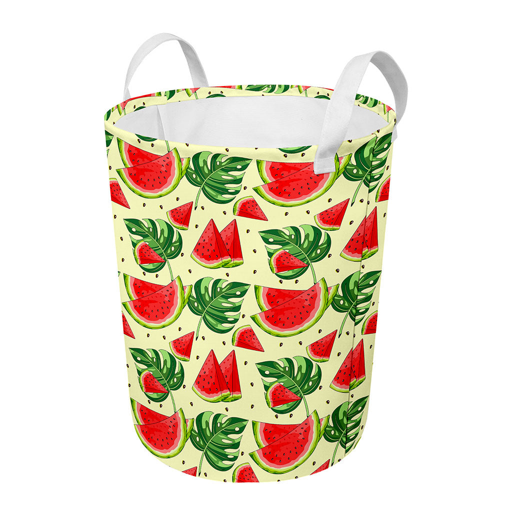 Cute Tropical Watermelon Pattern Print Round Laundry Basket