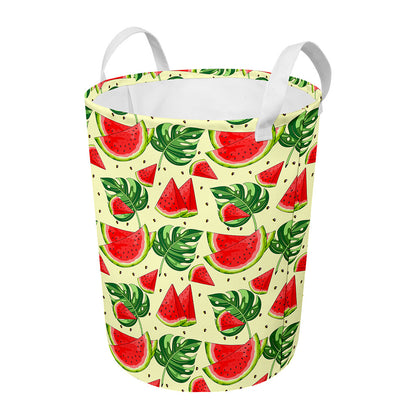 Cute Tropical Watermelon Pattern Print Round Laundry Basket