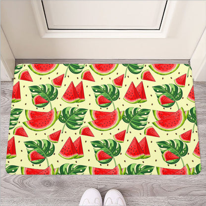 Cute Tropical Watermelon Pattern Print Rubber Doormat