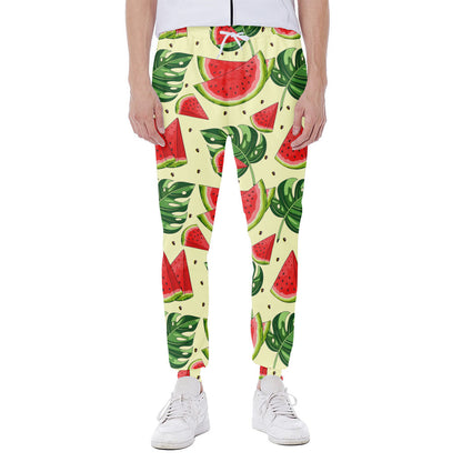 Cute Tropical Watermelon Pattern Print Scuba Joggers