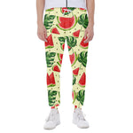 Cute Tropical Watermelon Pattern Print Scuba Joggers
