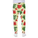 Cute Tropical Watermelon Pattern Print Scuba Joggers