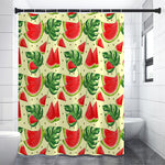 Cute Tropical Watermelon Pattern Print Shower Curtain