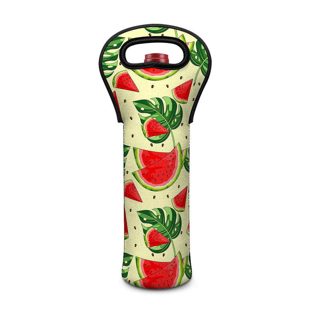 Cute Tropical Watermelon Pattern Print Single Neoprene Wine Tote