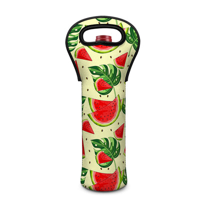 Cute Tropical Watermelon Pattern Print Single Neoprene Wine Tote
