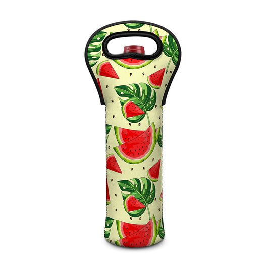 Cute Tropical Watermelon Pattern Print Single Neoprene Wine Tote