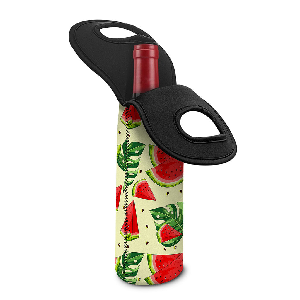 Cute Tropical Watermelon Pattern Print Single Neoprene Wine Tote