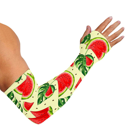 Cute Tropical Watermelon Pattern Print Sun Protection Arm Sleeves