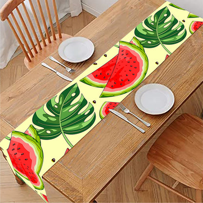 Cute Tropical Watermelon Pattern Print Table Runner