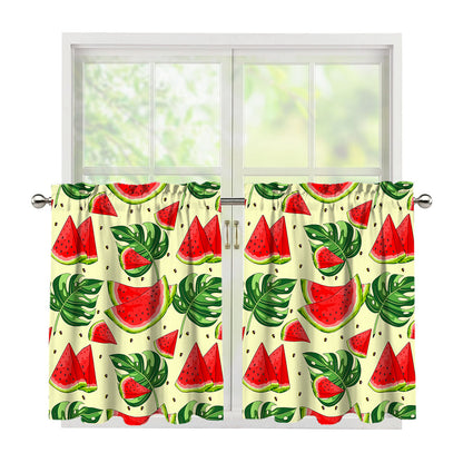 Cute Tropical Watermelon Pattern Print Tier Curtains