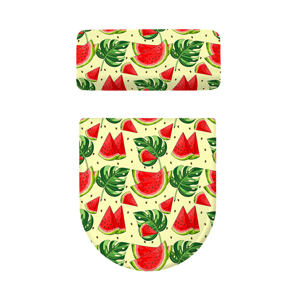 Cute Tropical Watermelon Pattern Print Toilet Lid And Tank Cover Set