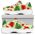 Cute Tropical Watermelon Pattern Print White Chunky Shoes