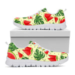 Cute Tropical Watermelon Pattern Print White Running Shoes