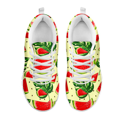 Cute Tropical Watermelon Pattern Print White Running Shoes