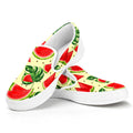 Cute Tropical Watermelon Pattern Print White Slip On Sneakers
