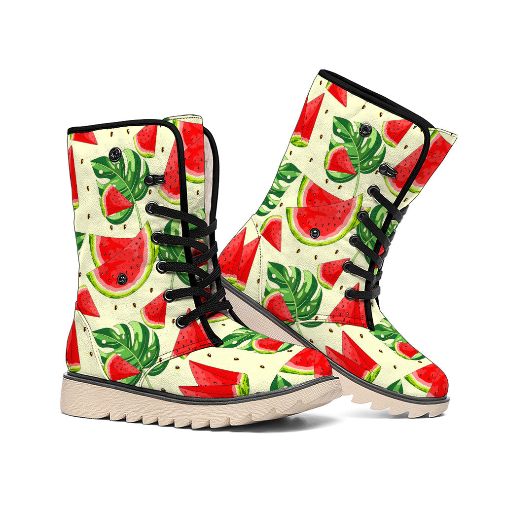 Cute Tropical Watermelon Pattern Print Winter Boots