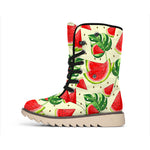 Cute Tropical Watermelon Pattern Print Winter Boots