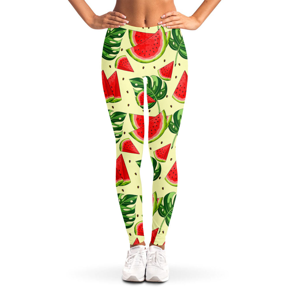 Cute Tropical Watermelon Pattern Print Women's Leggings