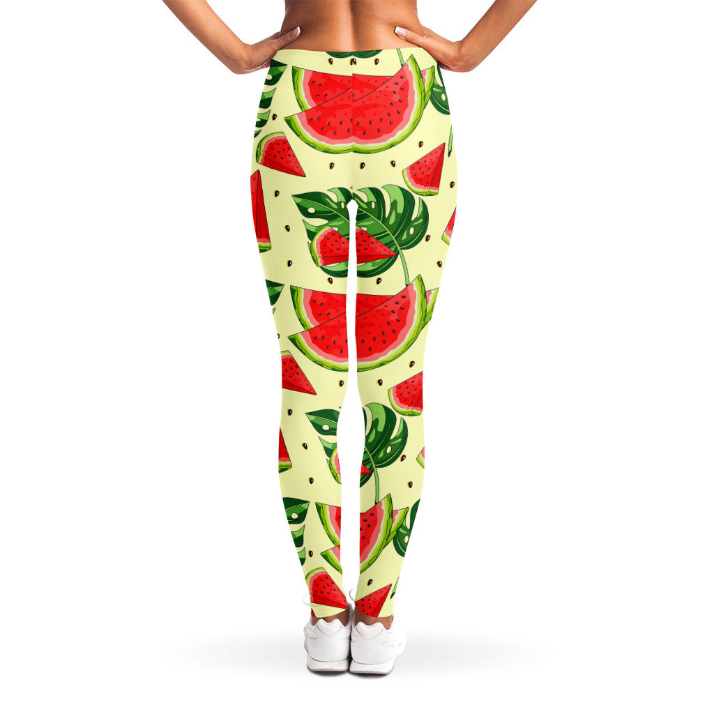 Cute Tropical Watermelon Pattern Print Women's Leggings