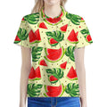 Cute Tropical Watermelon Pattern Print Women's Polo Shirt