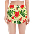 Cute Tropical Watermelon Pattern Print Women's Split Running Shorts