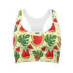 Cute Tropical Watermelon Pattern Print Women's Sports Bra